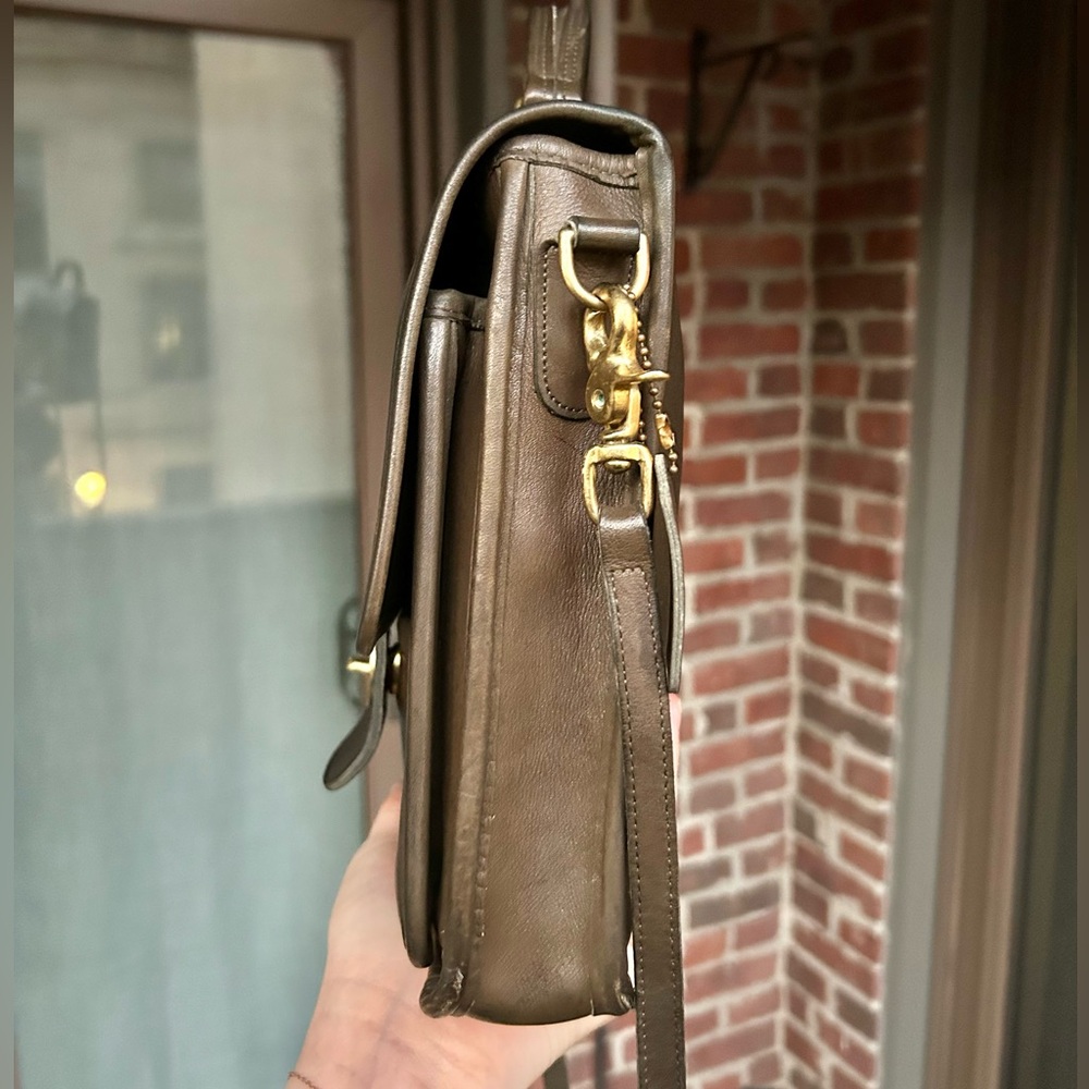 Vintage coach olive station bag style 5130 green leather crossbody retro 90s y2k - Picture 2 of 15